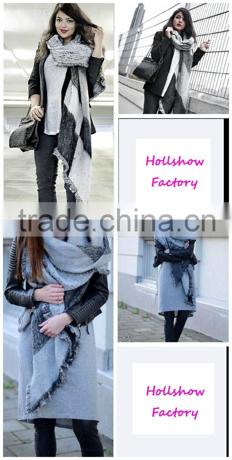 High Quality Star Favourite Warm Thick Winter Wool Scarf Lady Fashion Pashmina Shawl