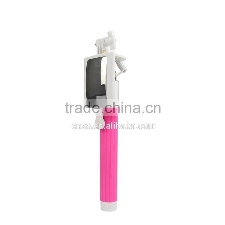 wireless colorful mini handheld monopod bluetooth selfie stick with mirror for all phones