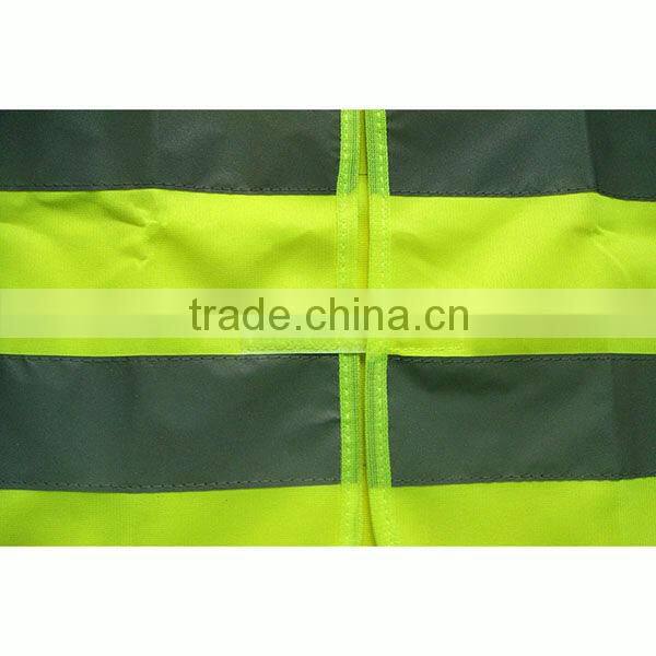 100% Polyester Hi- vis Green Safety Vest Working Uniform