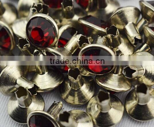 Open end and close end rhinestone rivet strass, Press strass rivet for belts