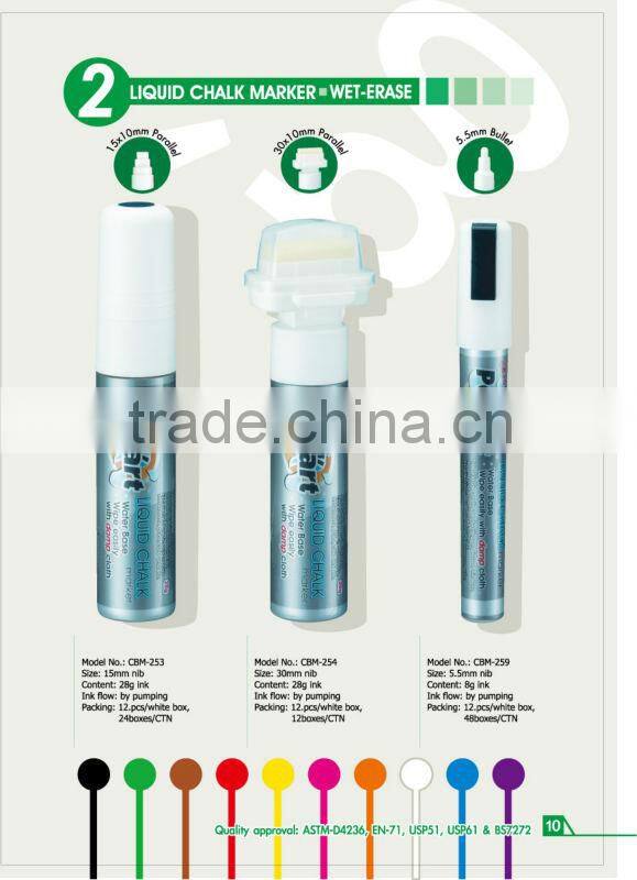 3mm wet-wipe silver window marker