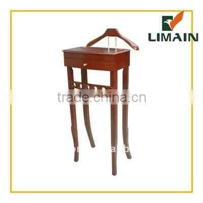 antique wooden suit valet stand