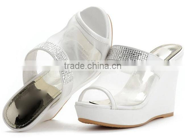Glitter Fancy Rhinestone White Platform High Heels XT7153
