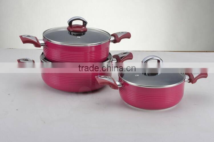 New design aluminum non-stick casserole/inside non stick coating paint/non stick cookware set