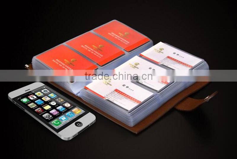 Fashion golden cover leather name card holder long style for women