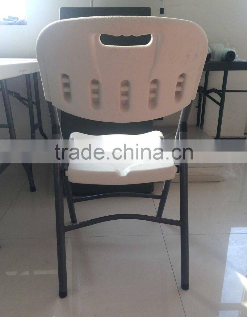 HDPE Material Plastic Folding Chair with Metal Frame