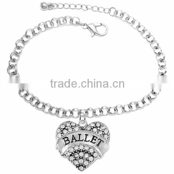 Genuine Austrian Clear Crystal " 26.2 " Charm Chain Link Bracelet