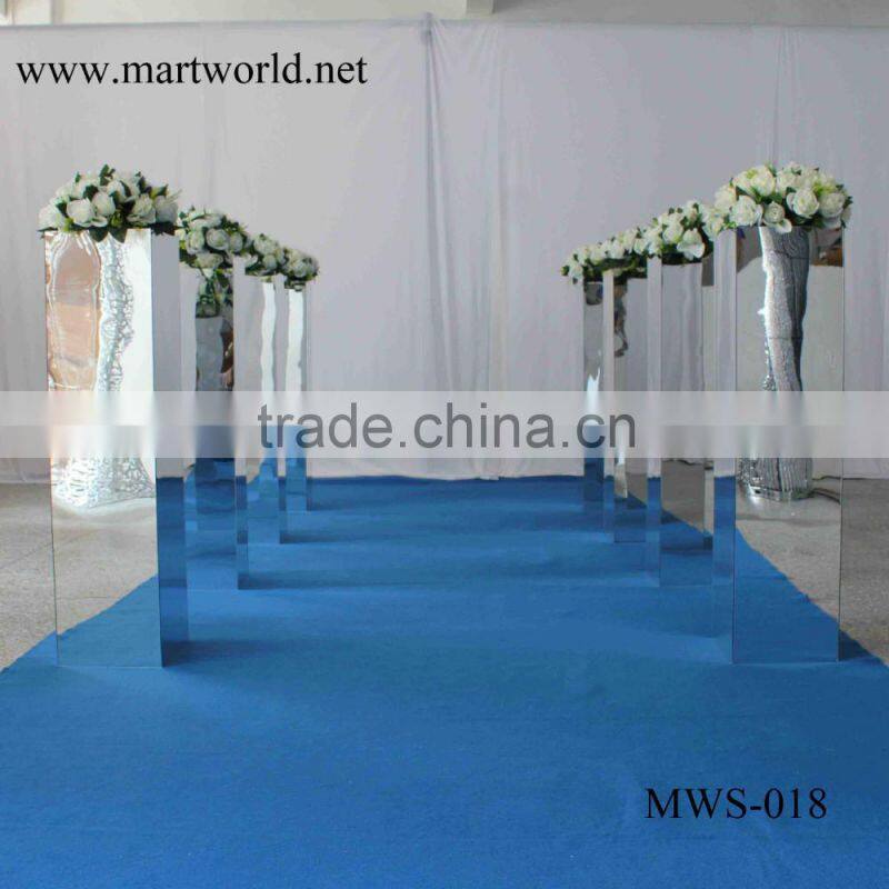 1 m height square silver mirror pillar party and wedding decoration supplies in guangzhou(MWS-018)
