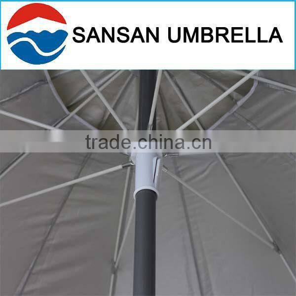 240CM wholesale Oxford fabric light-yellow fibre glass with tilt and lace beach sun umbrella