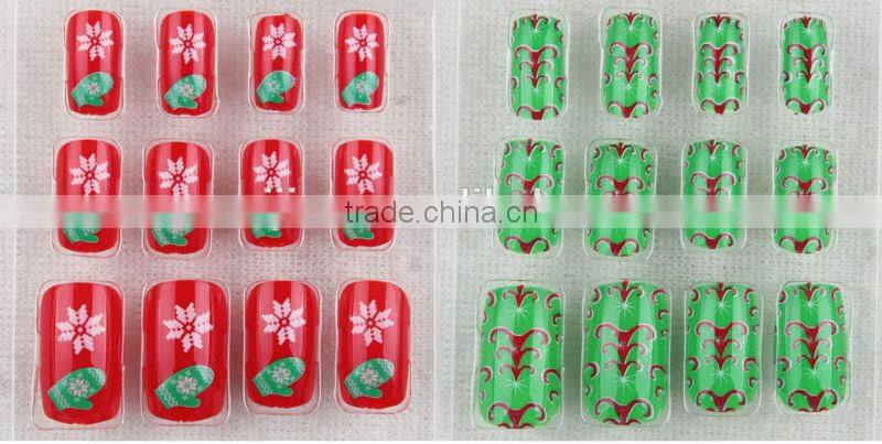Cartoon kids nails christmas fashionable nail tips /factory supply
