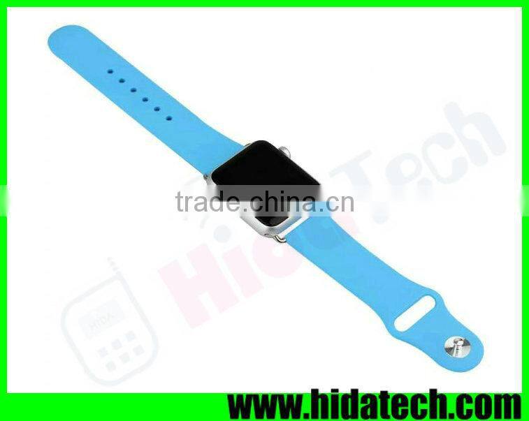 Hot selling Silicone Watch Band Wrist Strap for Apple Watch with Clasp Adapter Connector