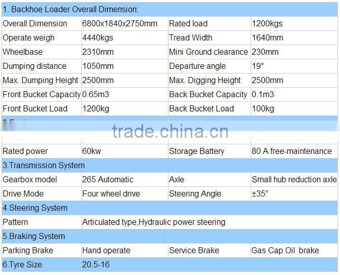 Aolite CE approved small backhoe loader for sale
