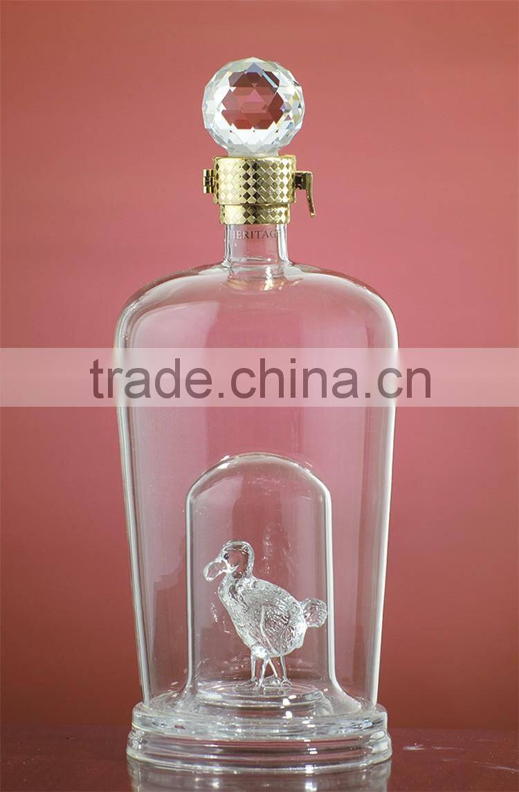 2016 New Style Professional Design Customization Eco-Friendly Clear Glass Bottle For Wine And Alcohol