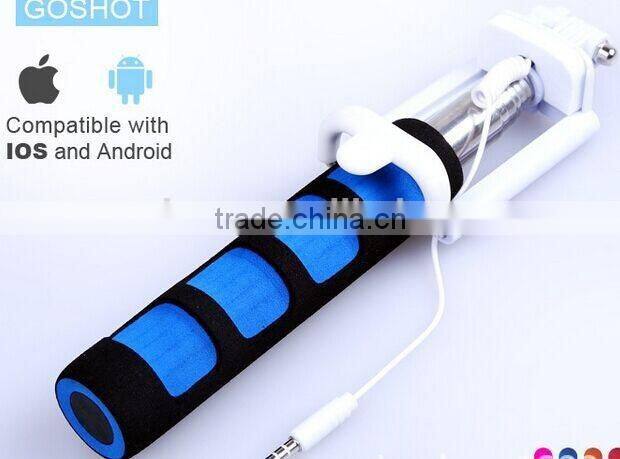 Q1 3 IN 1 mini extendable Tripod Handheld Wire Selfie Fold monopod Stick with Remote Button for iPhone IOS 8 Samsung Android