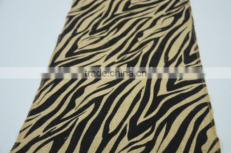 Wholesale black stripes burlap table runner