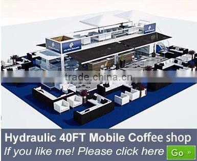 Hydraulic system 10ft container coffee shop design/ POP-UP shipping container coffee bar for sale