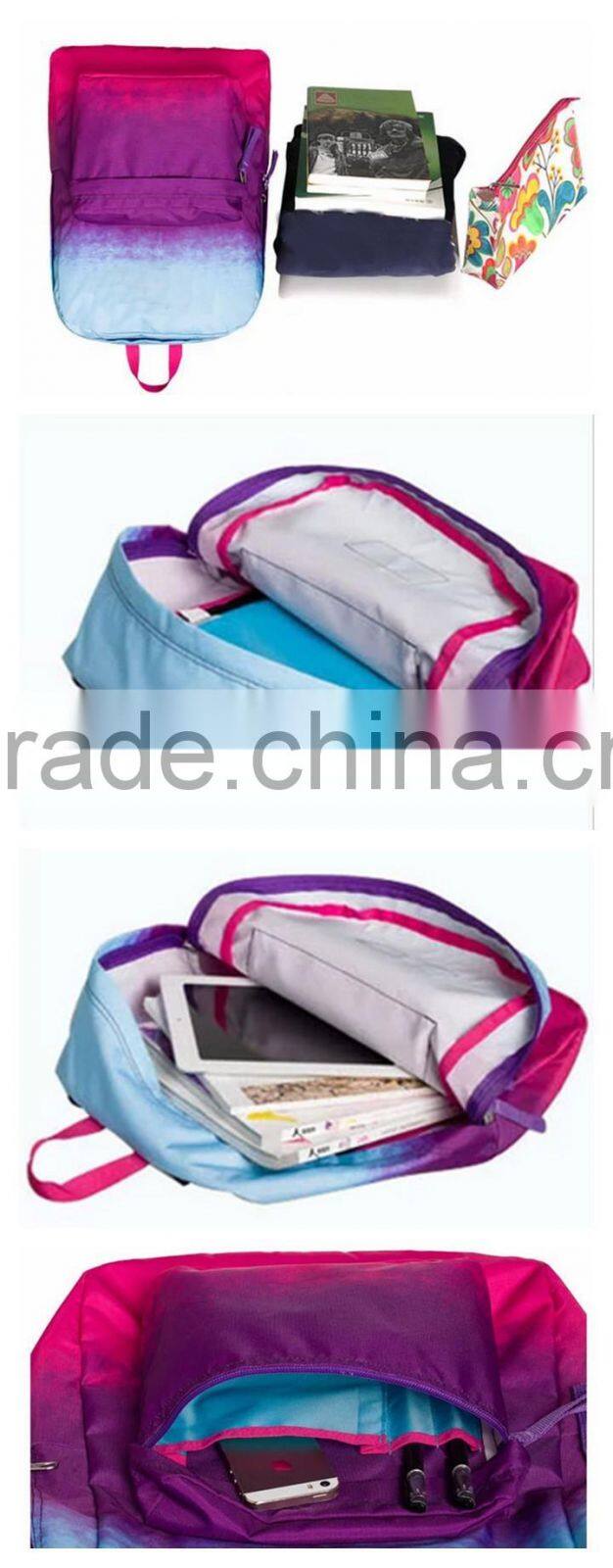 polyester cheap girls high school backpack 2014 new style