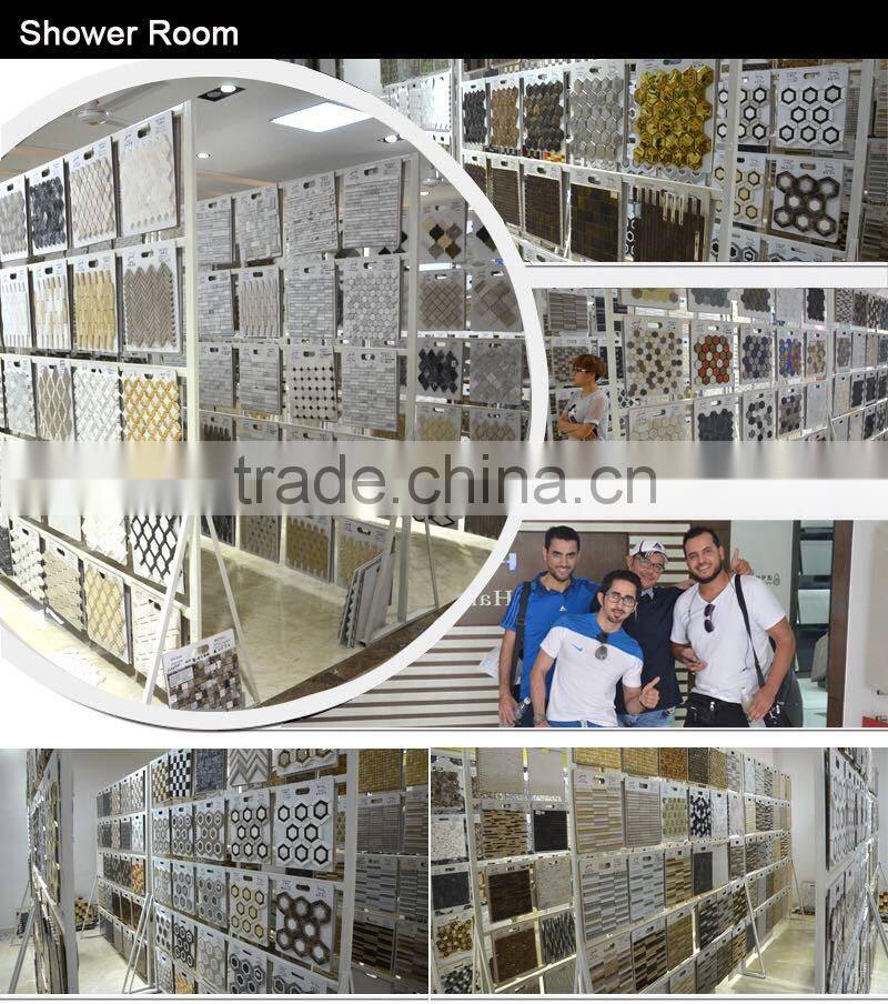 QS015 cream color travertine square shape bath mat mosaic