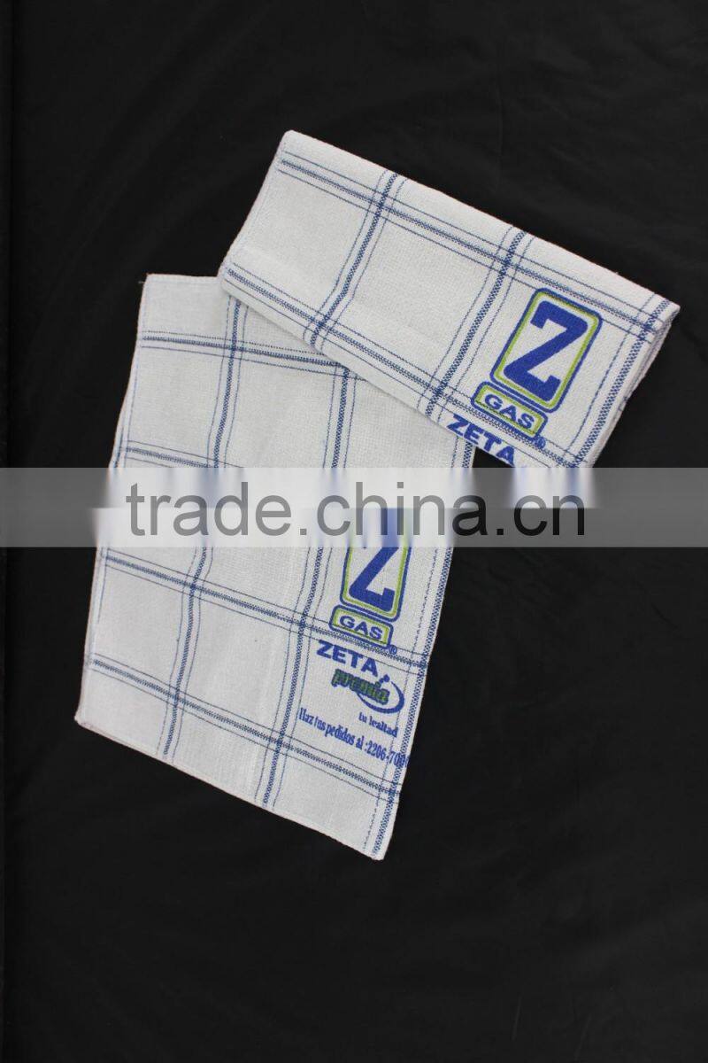 china factory wholesale white kitchen tea towels with stripe border