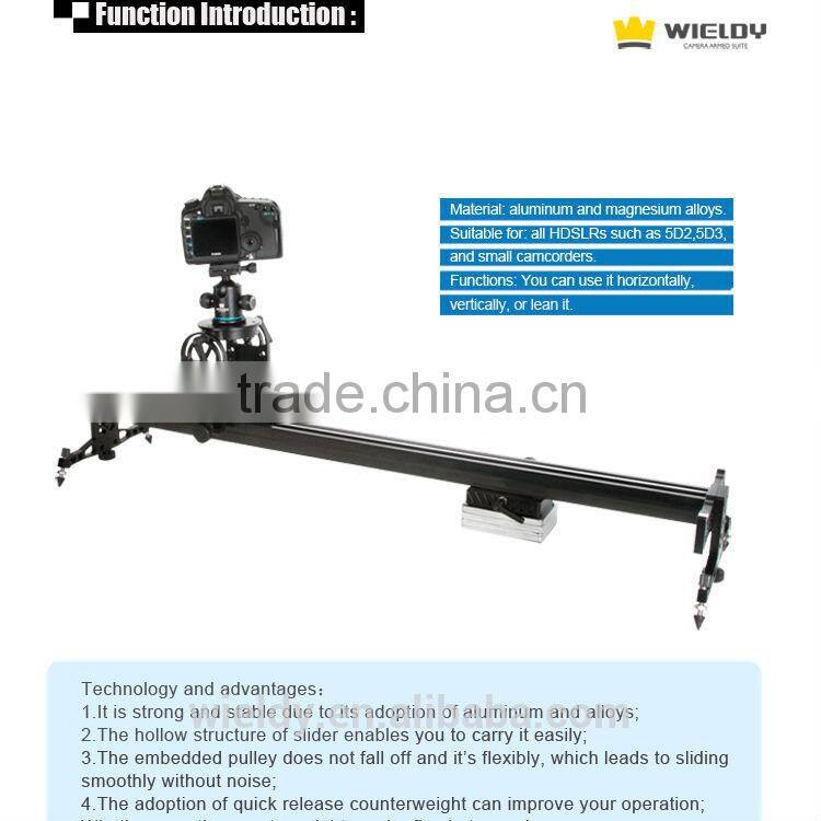 Portable Wieldy Load 8 Kg Video DSLR Slider Pan Tilt Head Rail for 5D2 5D3