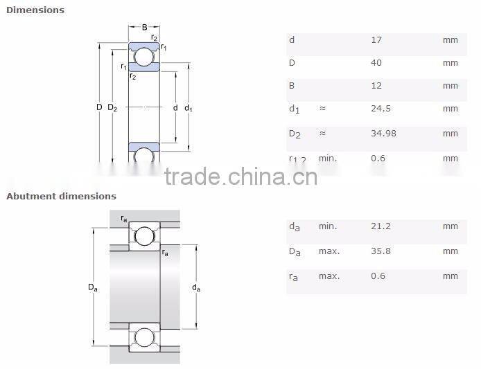 High temperature bearings deep groove ball bearing 6203 6203z 6203zz made in China