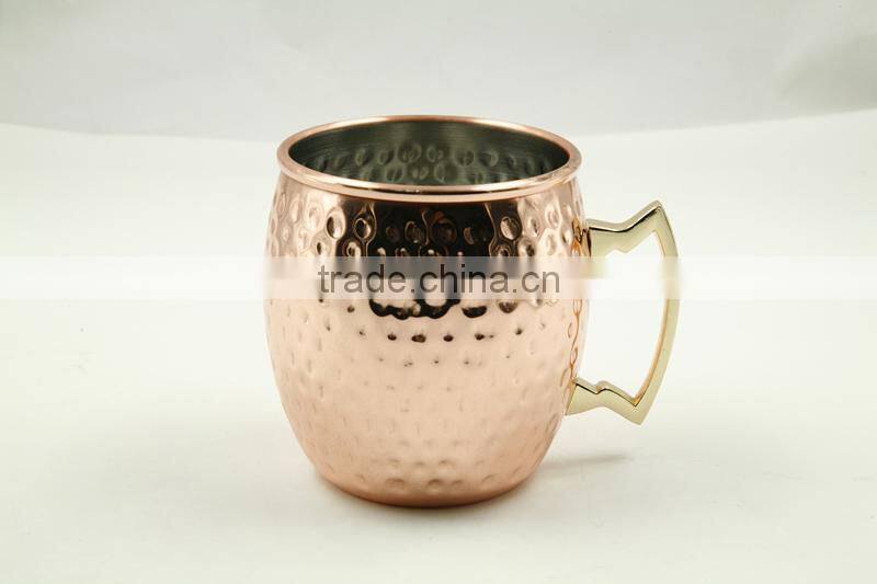 High quality anodized aluminum moscow mule copper solid mug