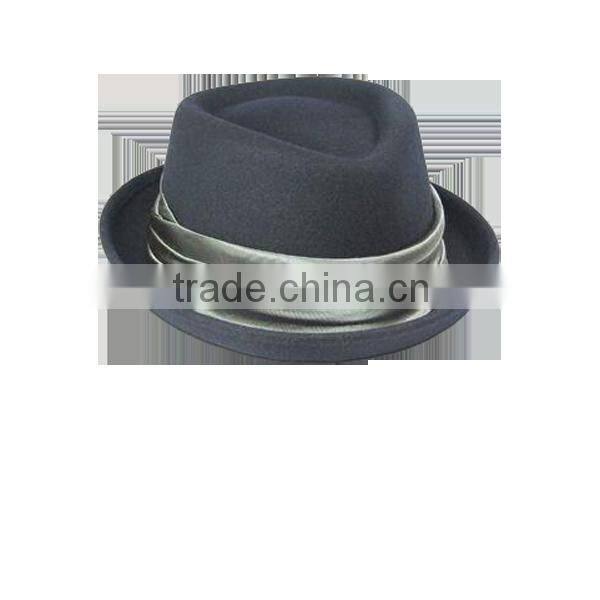 Wool Felt Pork Pie Hat With Curling Brim