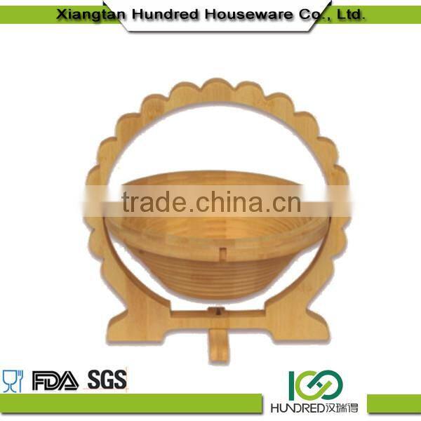 Fancy wooden folding fruit basket with better quality