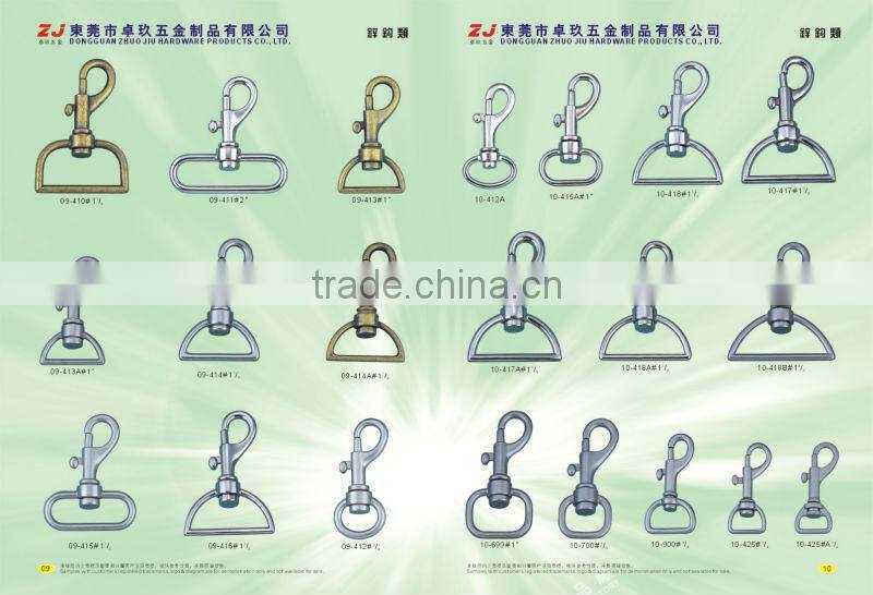 Wholesale metal silver different size bag snap hook bag belt hook