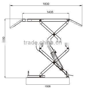 Super thin hydraulic lift ,four cylinder drive scissor design mini scissor lift