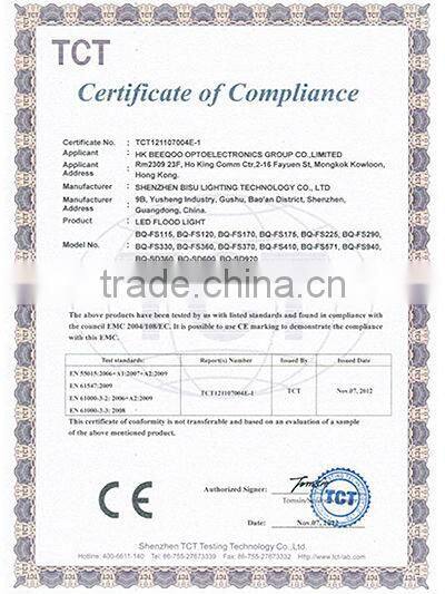 High power 240w led tunnel light with CE ROHS FCC certificates