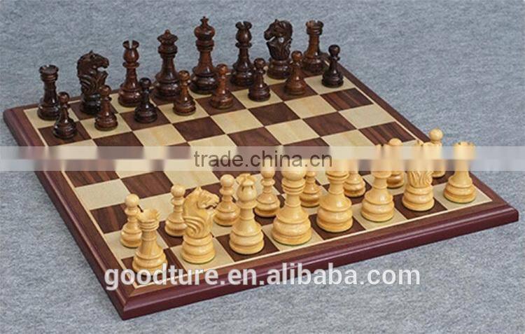 Luxury Fine Skilled Wooden Chess Set With King Height 9.7cm