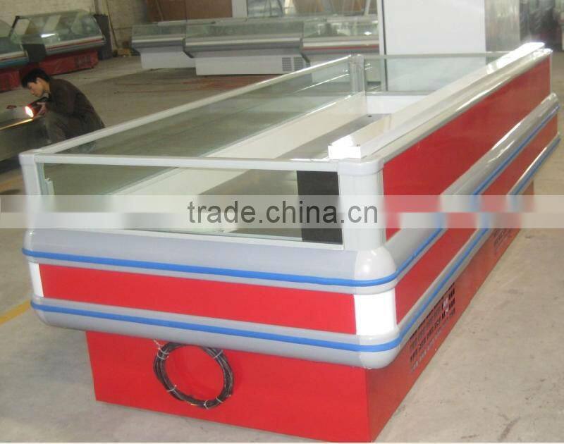 serve counter island freezer with sliding door on the top