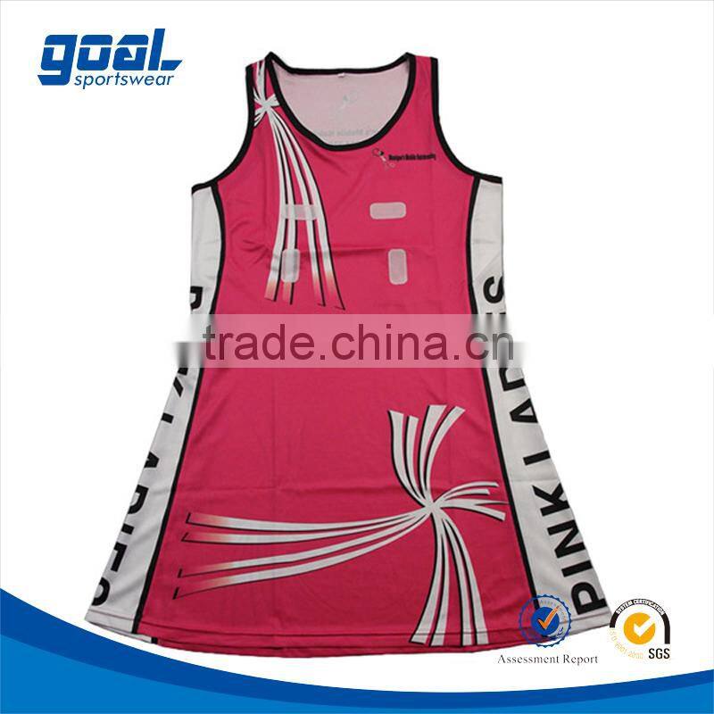 2015 Sublilmation girls sports soft netball uniform for school