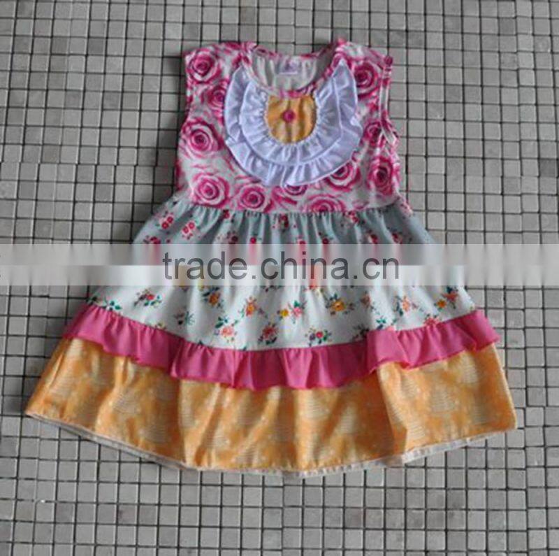 fashion little girl summer polka dot chevron cotton girls Halloween dress