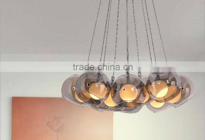 Zhongshan Restaurant chandelier simple style G4 modern glass home interior decor pendant lighting Ball hanging Pendant Lamp