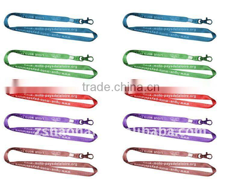 Promotion screen printed neck lanyards with a metal clamp