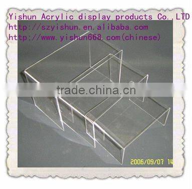 acrylic clear wall mounted shoe storage dispaly racks