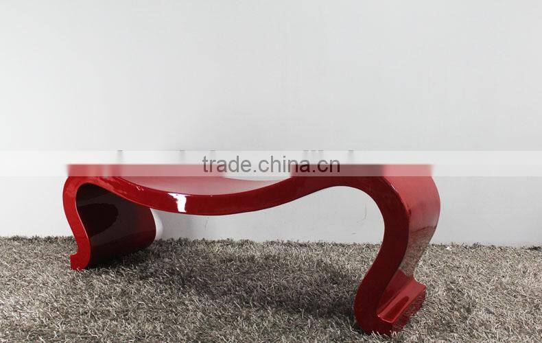 glass tea table design in fiberglass