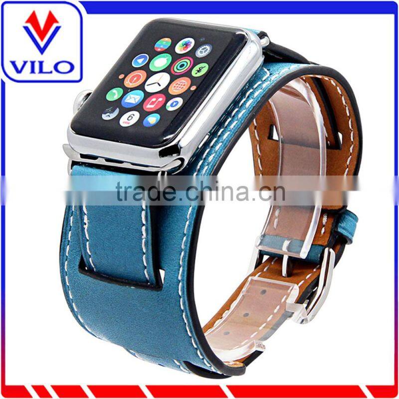 Genuine Leather Band Bracelet Cuff Wrist Watch Band For Apple Watch Cuff Leather Band