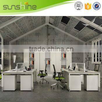 Space saving furniture 4 seat office workstation cubicle for staffs Simple style China supplier