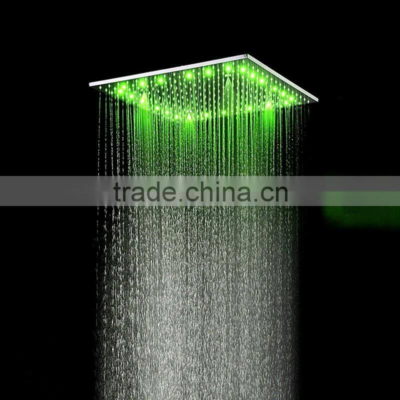 20 inch temperature conctrol led color rain spa shower head luxury bathroom accessories water screen shower bath