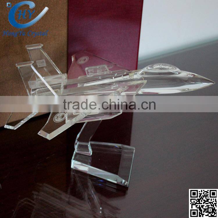 crystal glass f 16 model plane