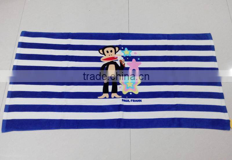 2015 HOT sell 100% cotton velvet printing letter printing Croatia beach towel english letter promotional towel