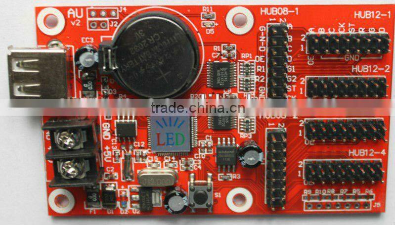 TF-AU p10 red color LED module Control Card, Support Single 640*32 & Dual Color 320*32