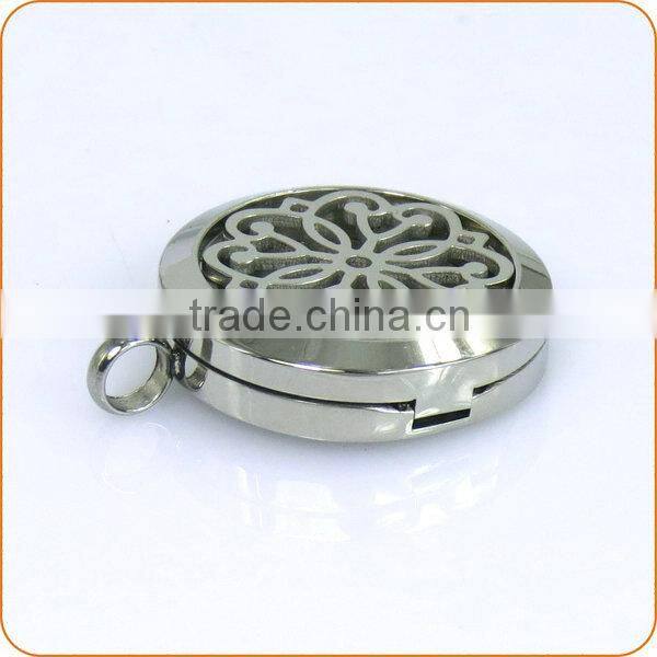 Stainless steel perfume locket aromatherapy essential oil diffuser necklace