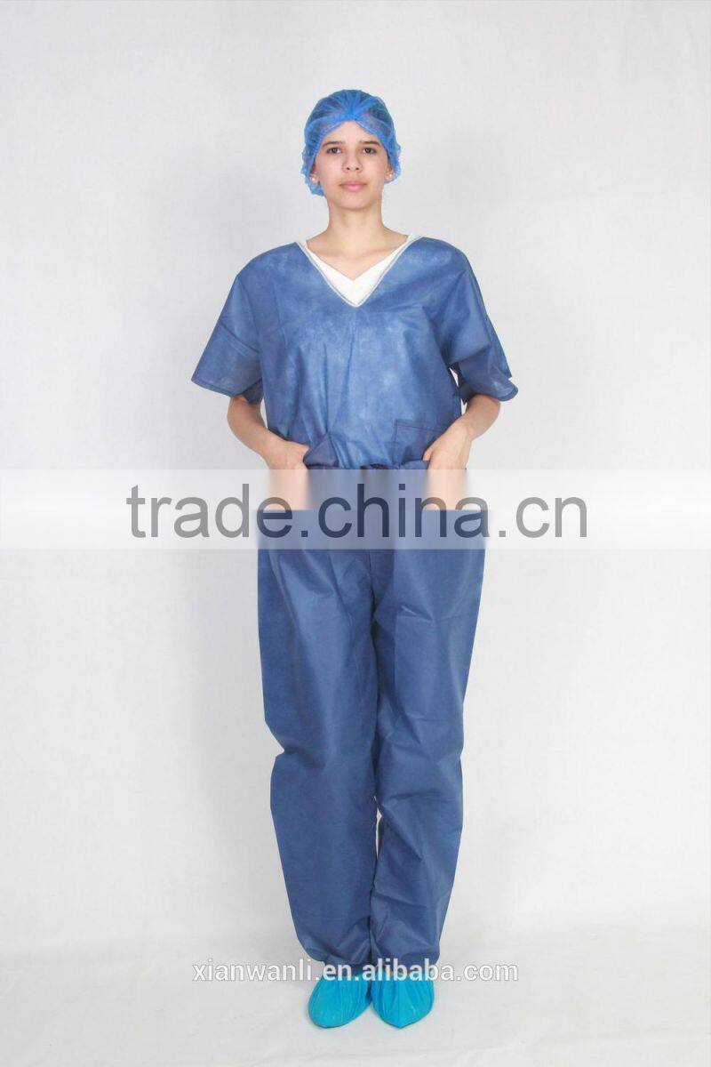 Hospital Use Heavy Duty Dark Blue Doctor Scrub Suit, Patient Suit, Nurse Suit