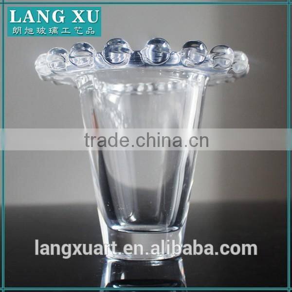 LX-Z078 Hand pressed crystal clear dewdrop glass votives candle holder