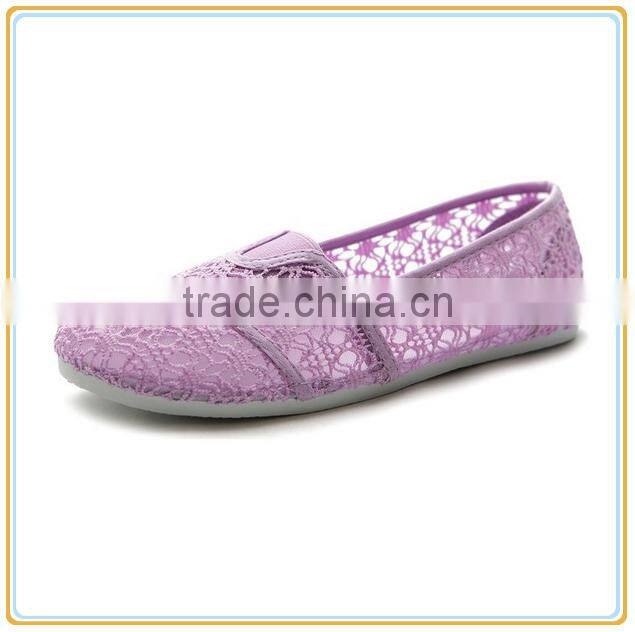 2015 new design girl sexy lace ballerina women soft sole no lace casual shoes