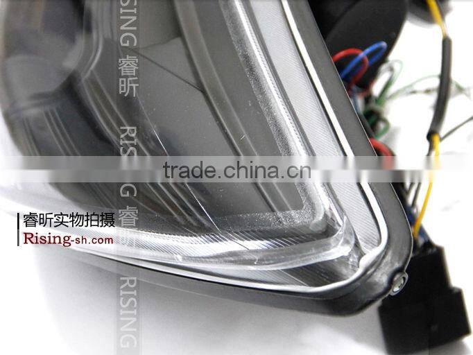 Fox modified headlamps assembly line LED day lights double xenon lamp light lens headlight